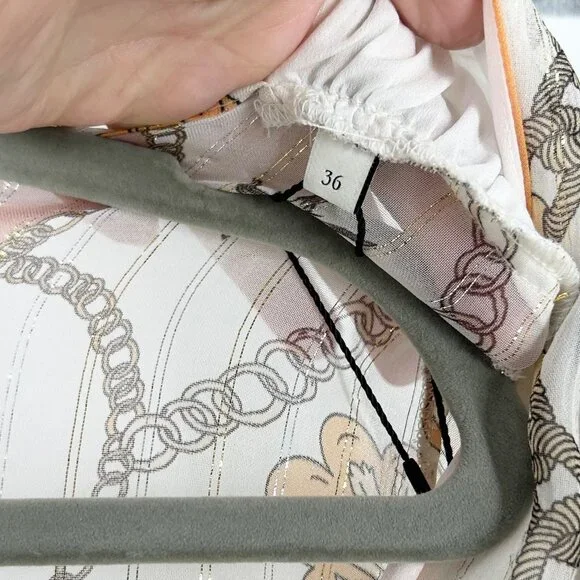 NWT Sandro Valldemossa Metallic Scarf Print Cutout Maxi Dress 36 - Picture 9 of 14